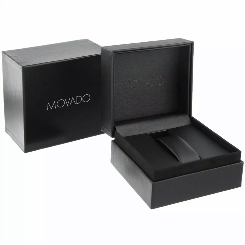 New Movado Men’s Museum Classic Black Dial Leather Strap Watch 0607314 - Picture 2 of 2